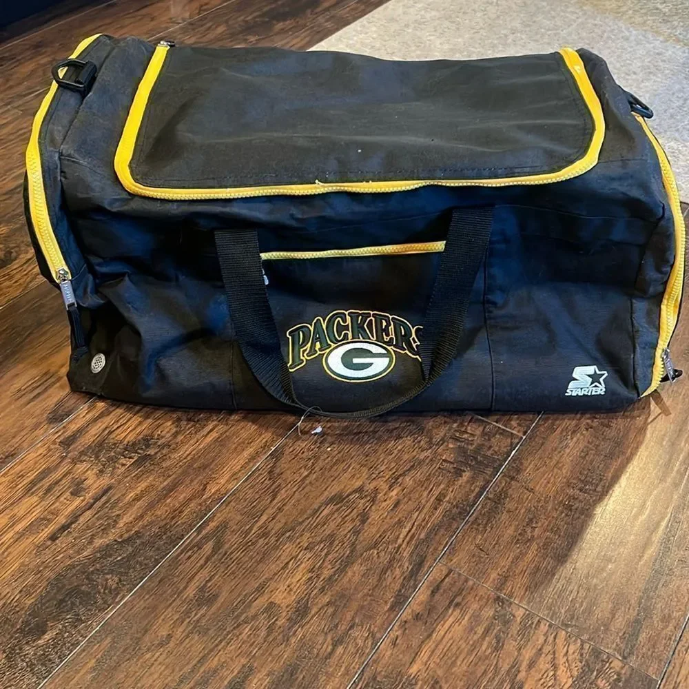 VTG 90’s Starter Green Bay Packers black yellow green Duffle Bag NFL Football